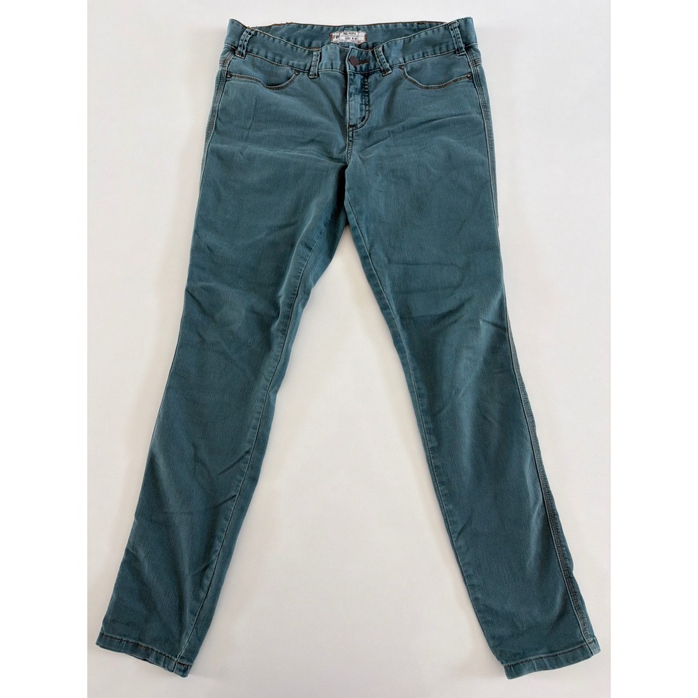 Free People Teal Green Skinny Jeans Mid Rise Size 30 OB515125